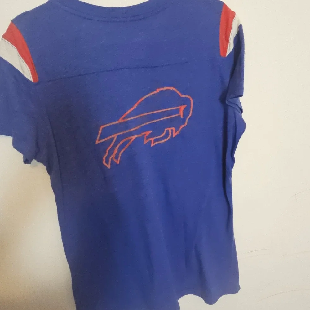 Nike Buffalo Bill's Womens V-Neck T‎ Shirt Blue Red White NFL Athletic